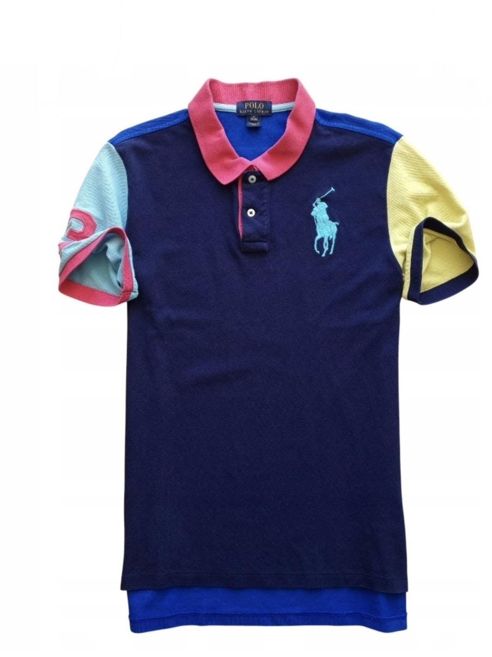 Polo Ralph Lauren Color Block Rugby Polo Shirt Multi XL ( 18-20 )